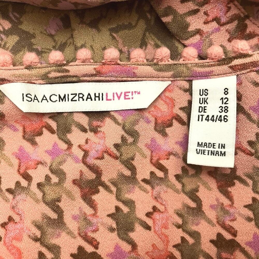 Isaac Mizrahi Live! Women's Print Mixed Print Stretch Crepe Blouse | Size 8 - Picture 10 of 12